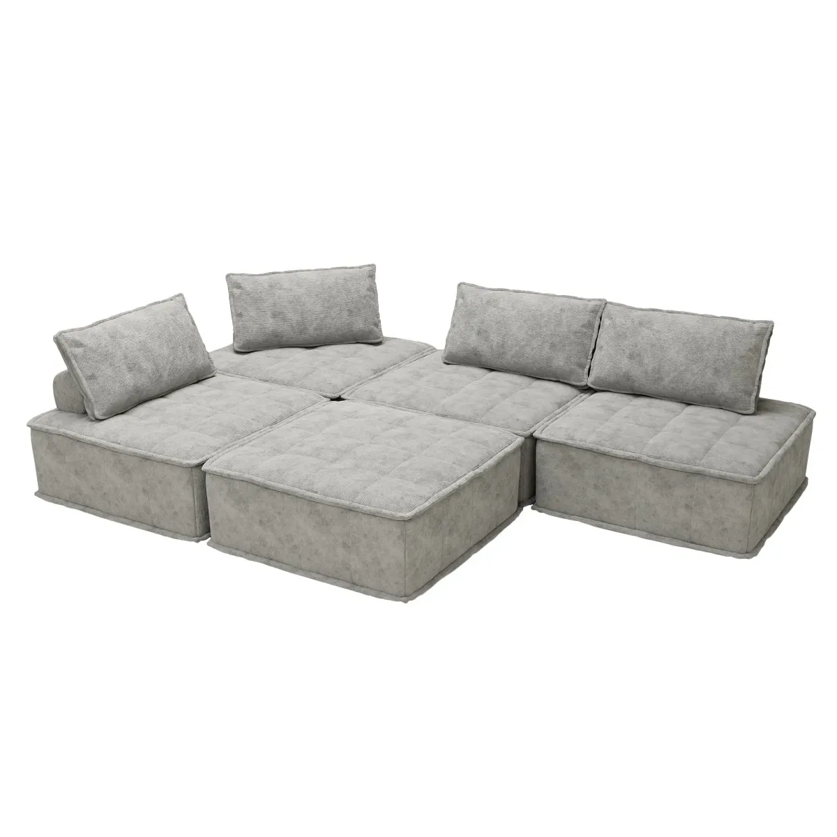 Luxury L-Shaped Modular Sofa With Hidden Legs, Adjustable Cushions, And Spring Seats - Perfect For Modern Living Room