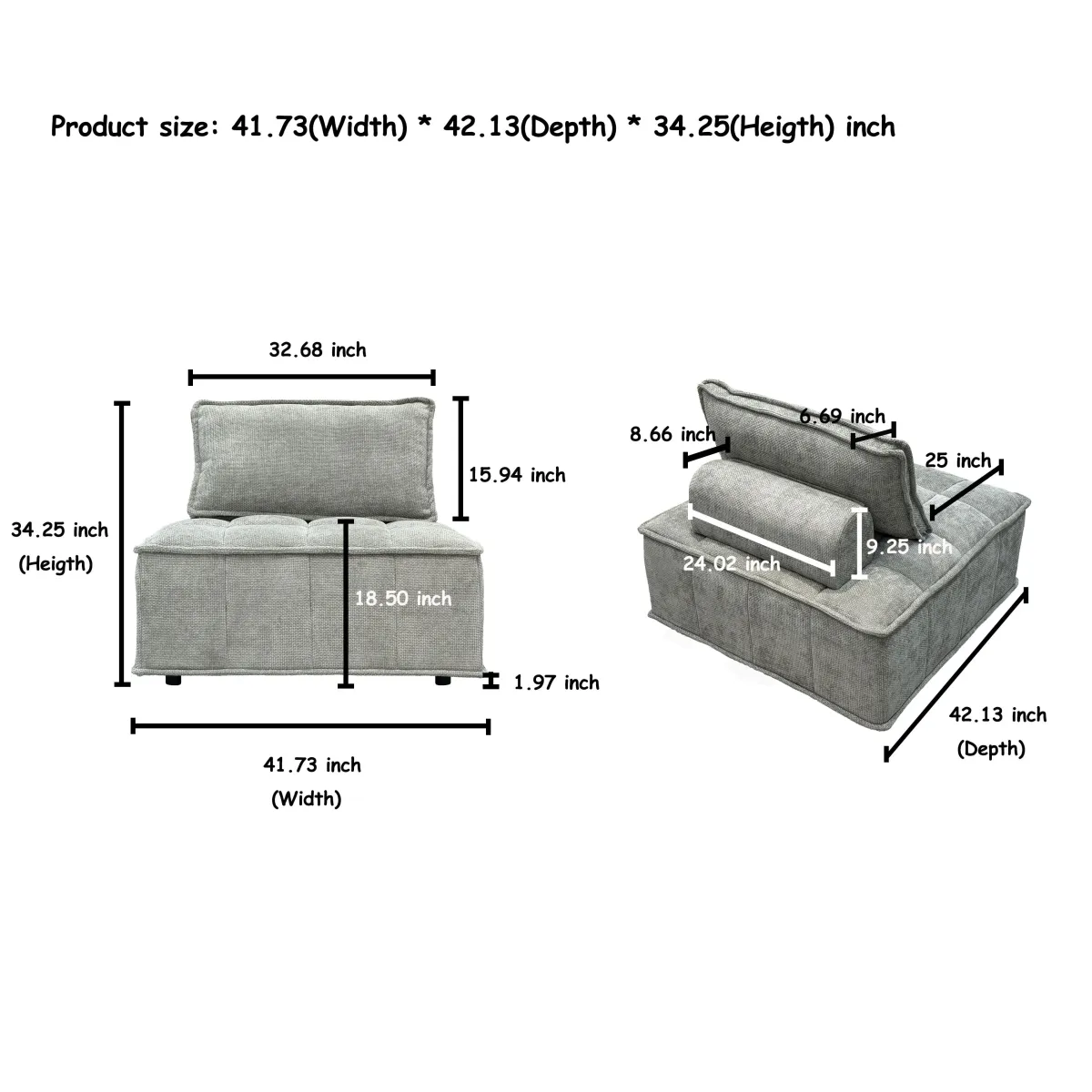 Luxury L-Shaped Modular Sofa With Hidden Legs, Adjustable Cushions, And Spring Seats - Perfect For Modern Living Room