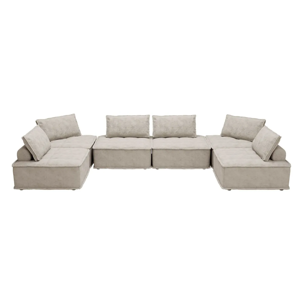 Luxury L-Shaped Modular Sofa With Hidden Legs, Adjustable Cushions, And Spring Seats - Perfect For Modern Living Room