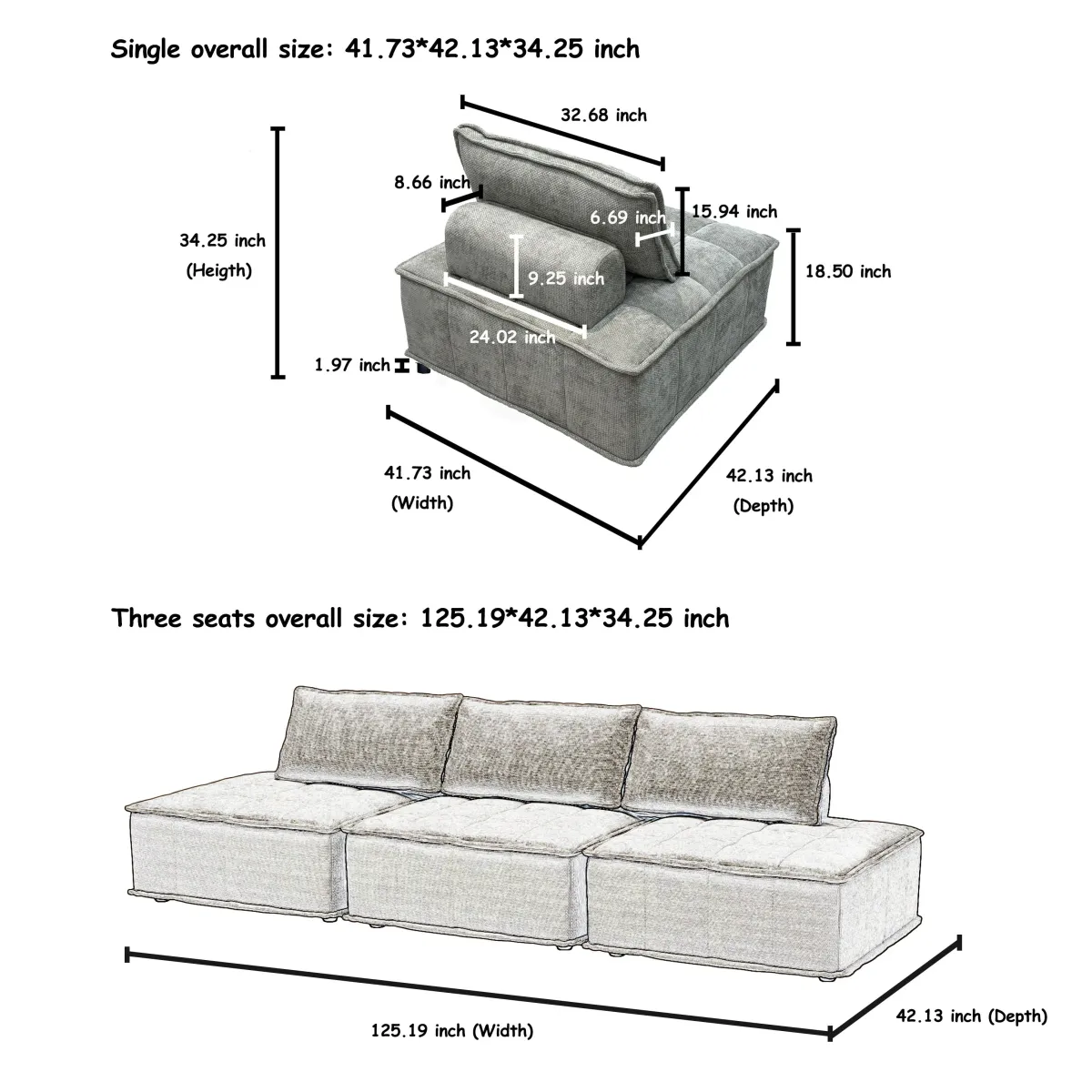 Luxury L-Shaped Modular Sofa With Hidden Legs, Adjustable Cushions, And Spring Seats - Perfect For Modern Living Room