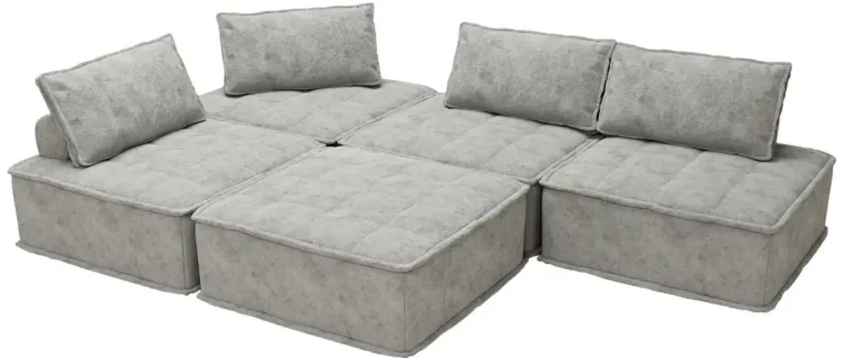 Luxury L-Shaped Modular Sofa With Hidden Legs, Adjustable Cushions, And Spring Seats - Perfect For Modern Living Room