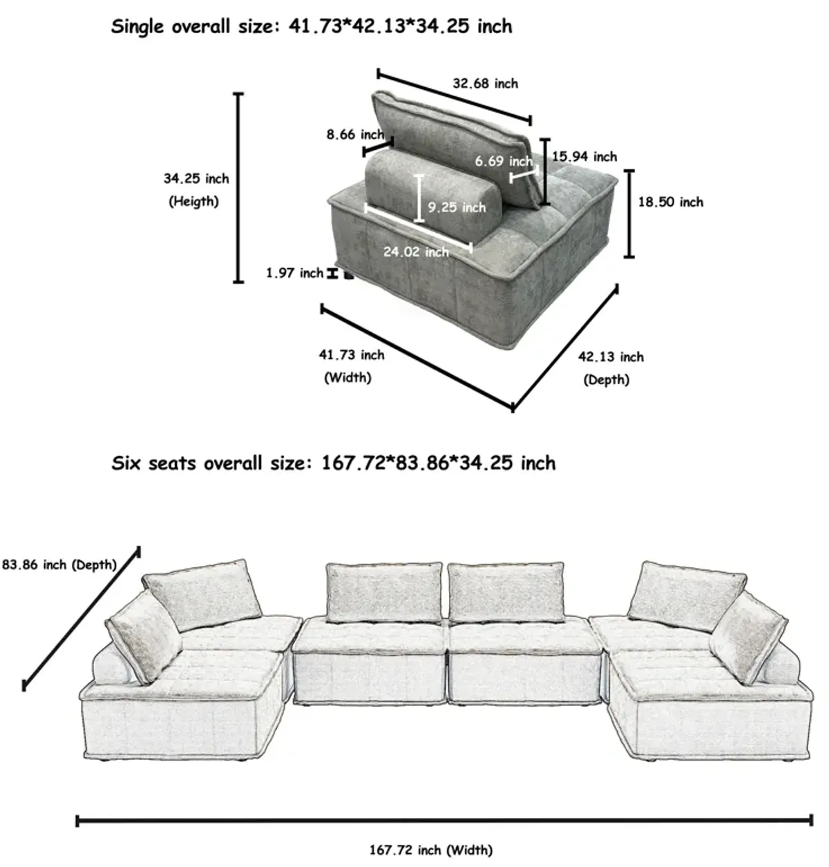 Luxury L-Shaped Modular Sofa With Hidden Legs, Adjustable Cushions, And Spring Seats - Perfect For Modern Living Room