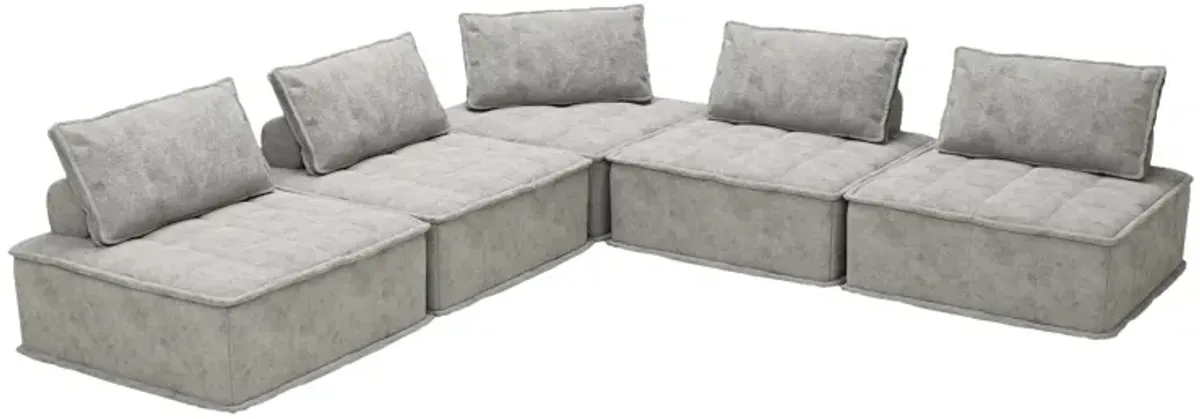 Luxury L-Shaped Modular Sofa With Hidden Legs, Adjustable Cushions, And Spring Seats - Perfect For Modern Living Room