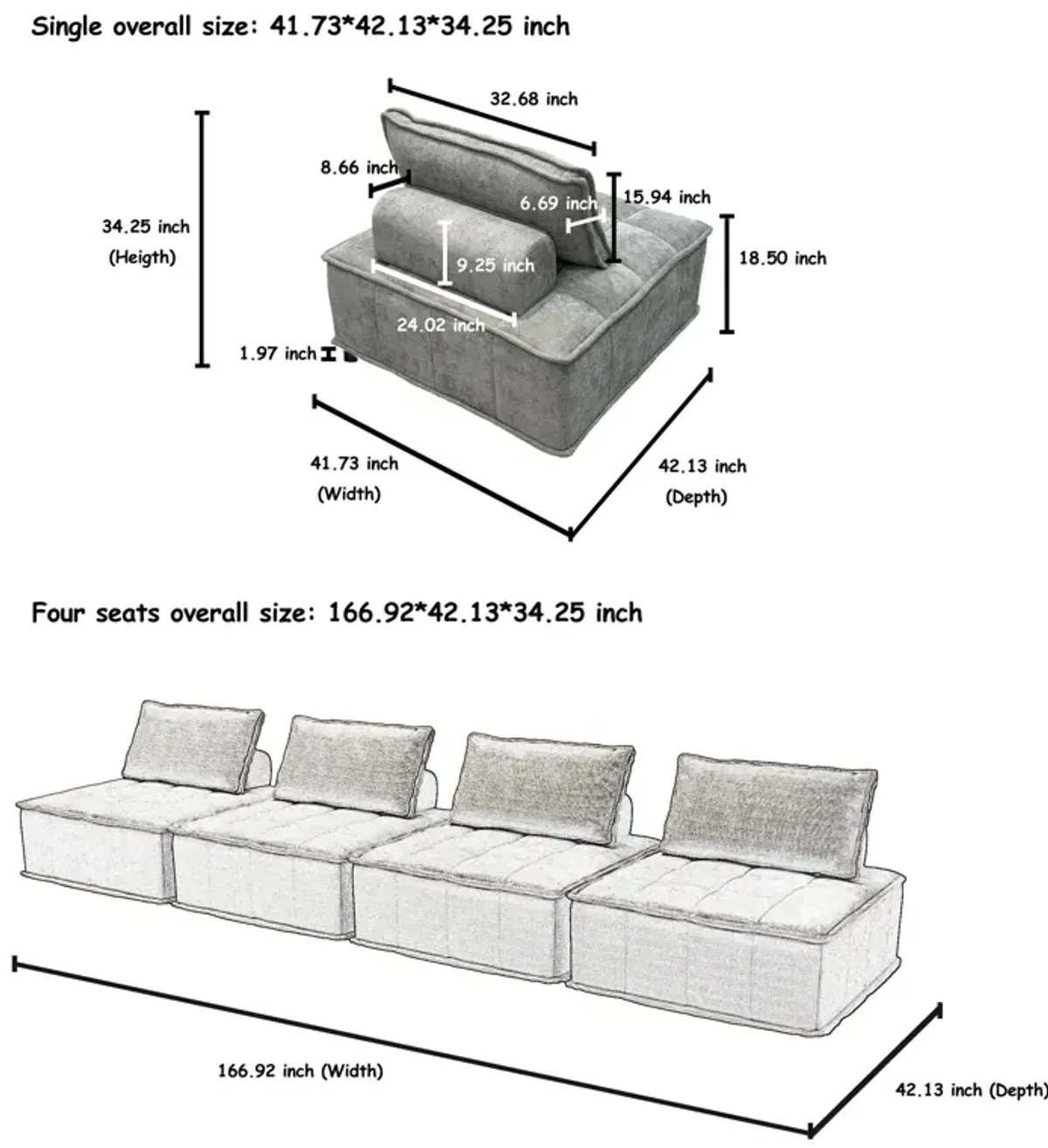 Luxury L-Shaped Modular Sofa With Hidden Legs, Adjustable Cushions, And Spring Seats - Perfect For Modern Living Room