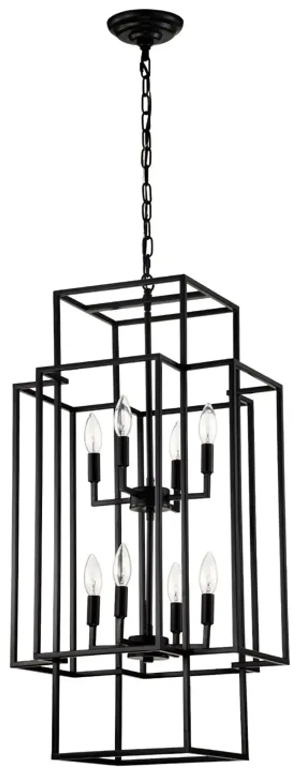 8 Light Lantern Chandelier Lighting, Entryway Chandeliers For High Ceilings, Chandeliers For Dining Room, Foyer, Entry, Staircase, Hallway, Height Adjustable (E12 Bulbs Not Included)
