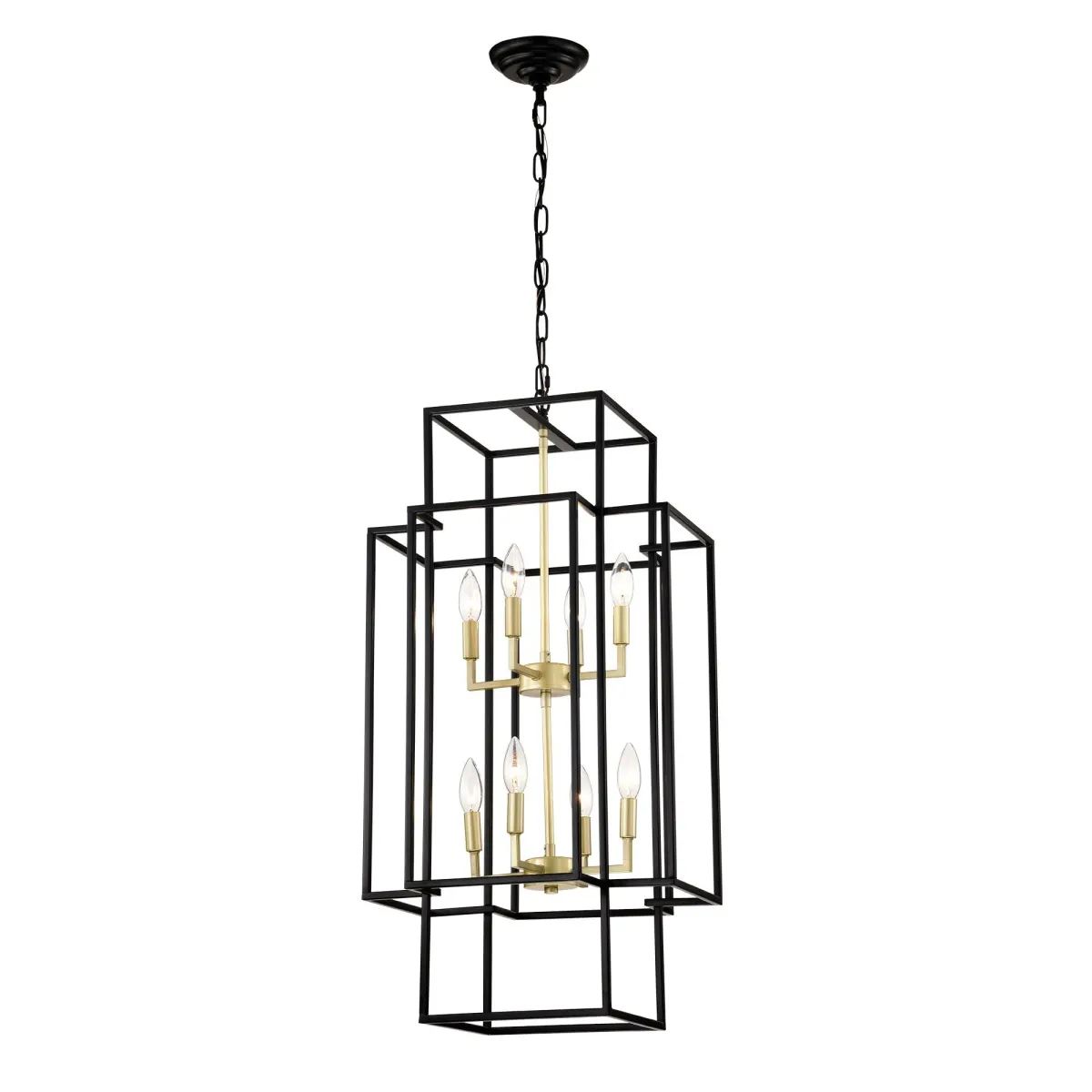 8 Light Lantern Chandelier Lighting, Entryway Chandeliers For High Ceilings, Chandeliers For Dining Room, Foyer, Entry, Staircase, Hallway, Height Adjustable (E12 Bulbs Not Included)