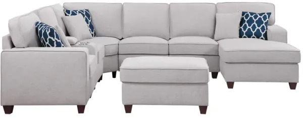 Tina - 8 Piece Upholstered Sectional With Ottoman