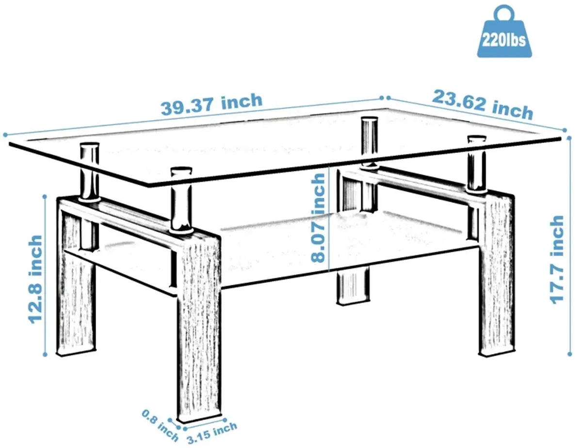 Rectangle Coffee Table, Modern Side Center Tables For Furniture