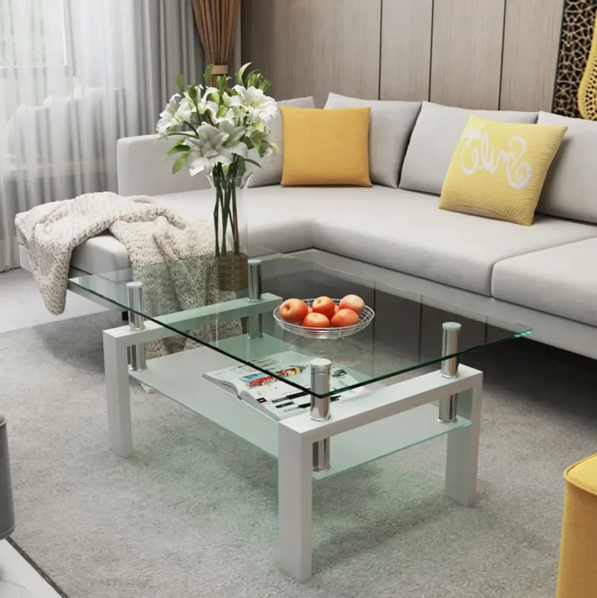 Rectangle Coffee Table, Modern Side Center Tables For Furniture