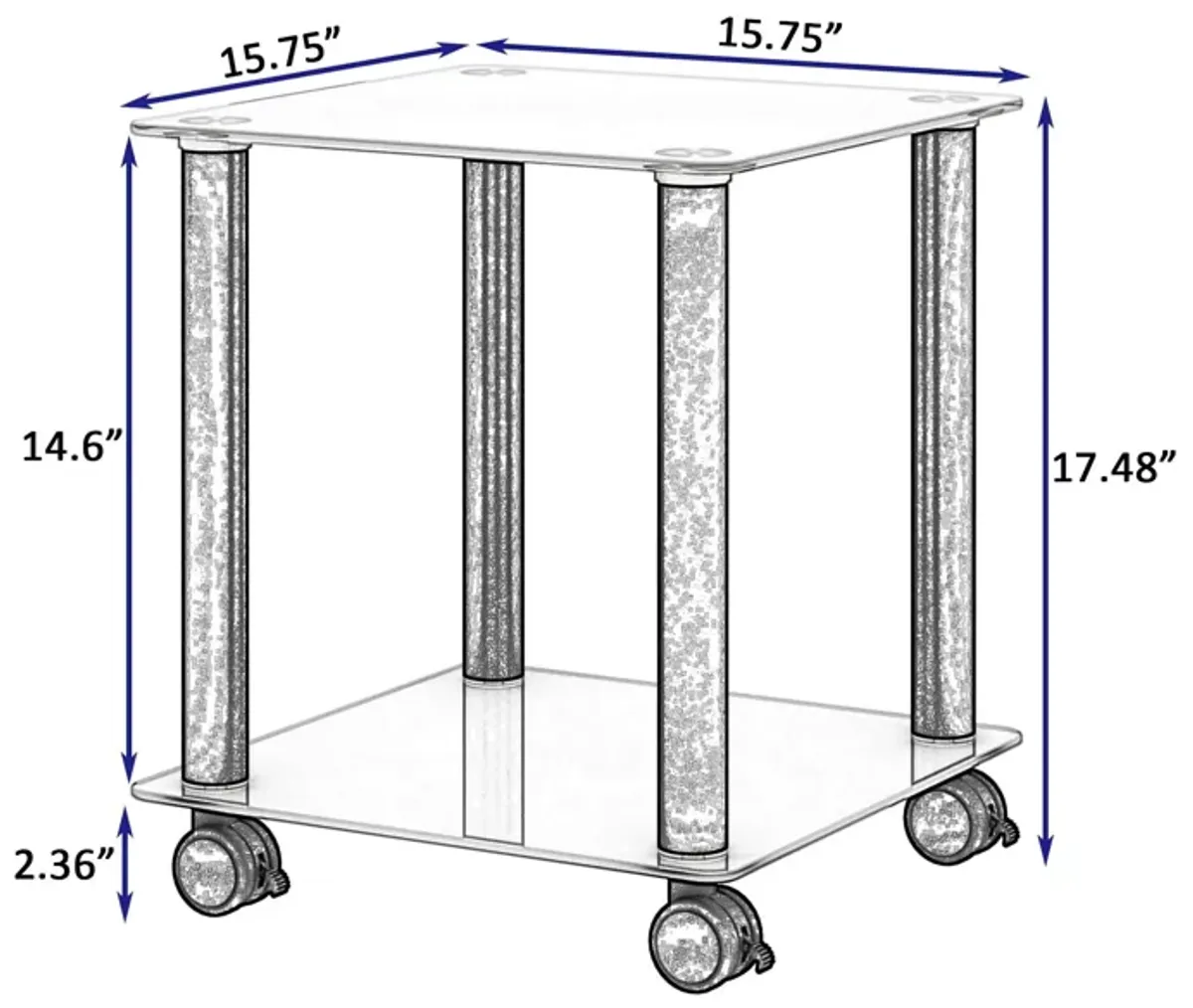 Side Table, 2 Tier Space End Table, Modern Night Stand, Sofa Table, Side Table With Storage Shelve