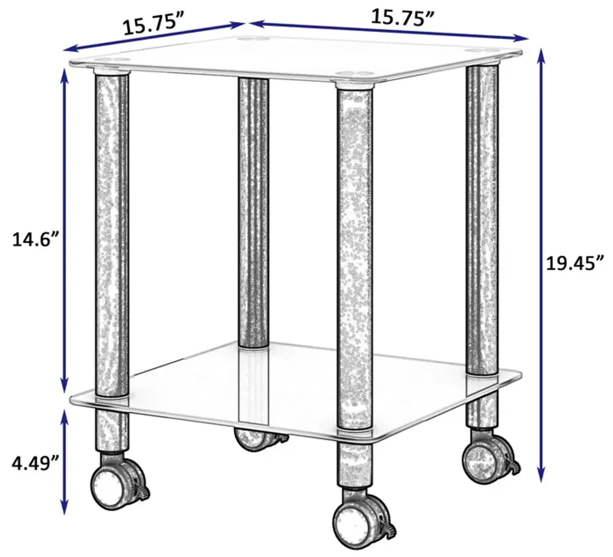 Side Table, 2 Tier Space End Table, Modern Night Stand, Sofa Table, Side Table With Storage Shelve