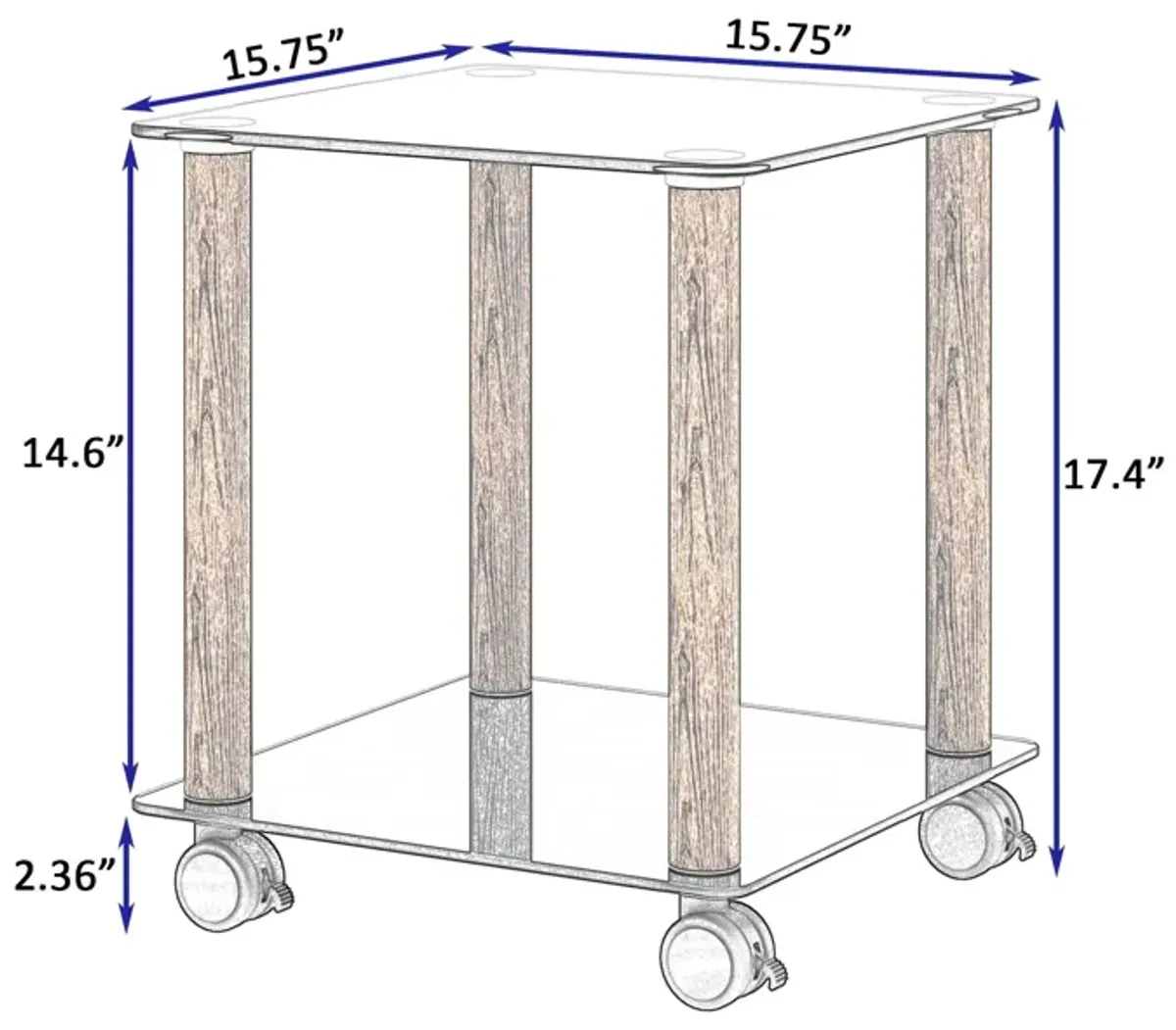 Side Table, 2 Tier Space End Table, Modern Night Stand, Sofa Table, Side Table With Storage Shelve