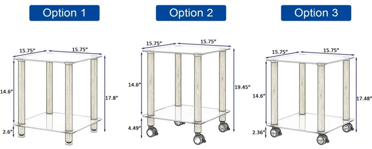 Side Table, 2 Tier Space End Table, Modern Night Stand, Sofa Table, Side Table With Storage Shelve