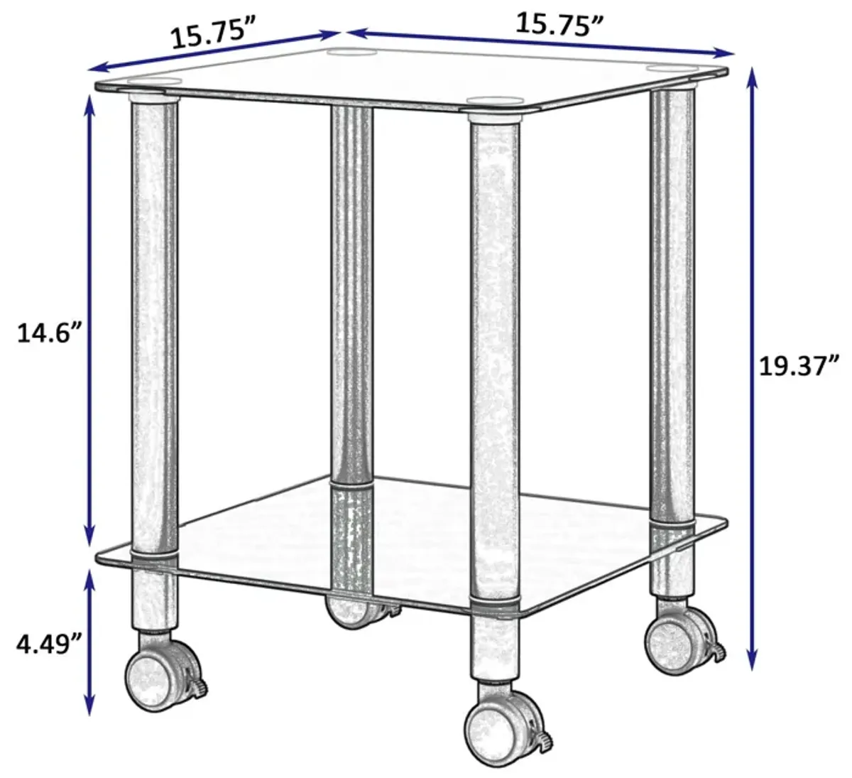 Side Table, 2 Tier Space End Table, Modern Night Stand, Sofa Table, Side Table With Storage Shelve