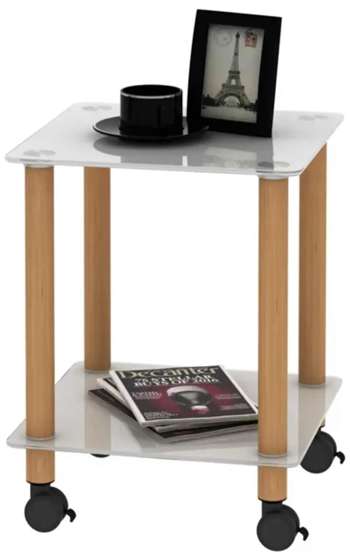 Side Table, 2 Tier Space End Table, Modern Night Stand, Sofa Table, Side Table With Storage Shelve