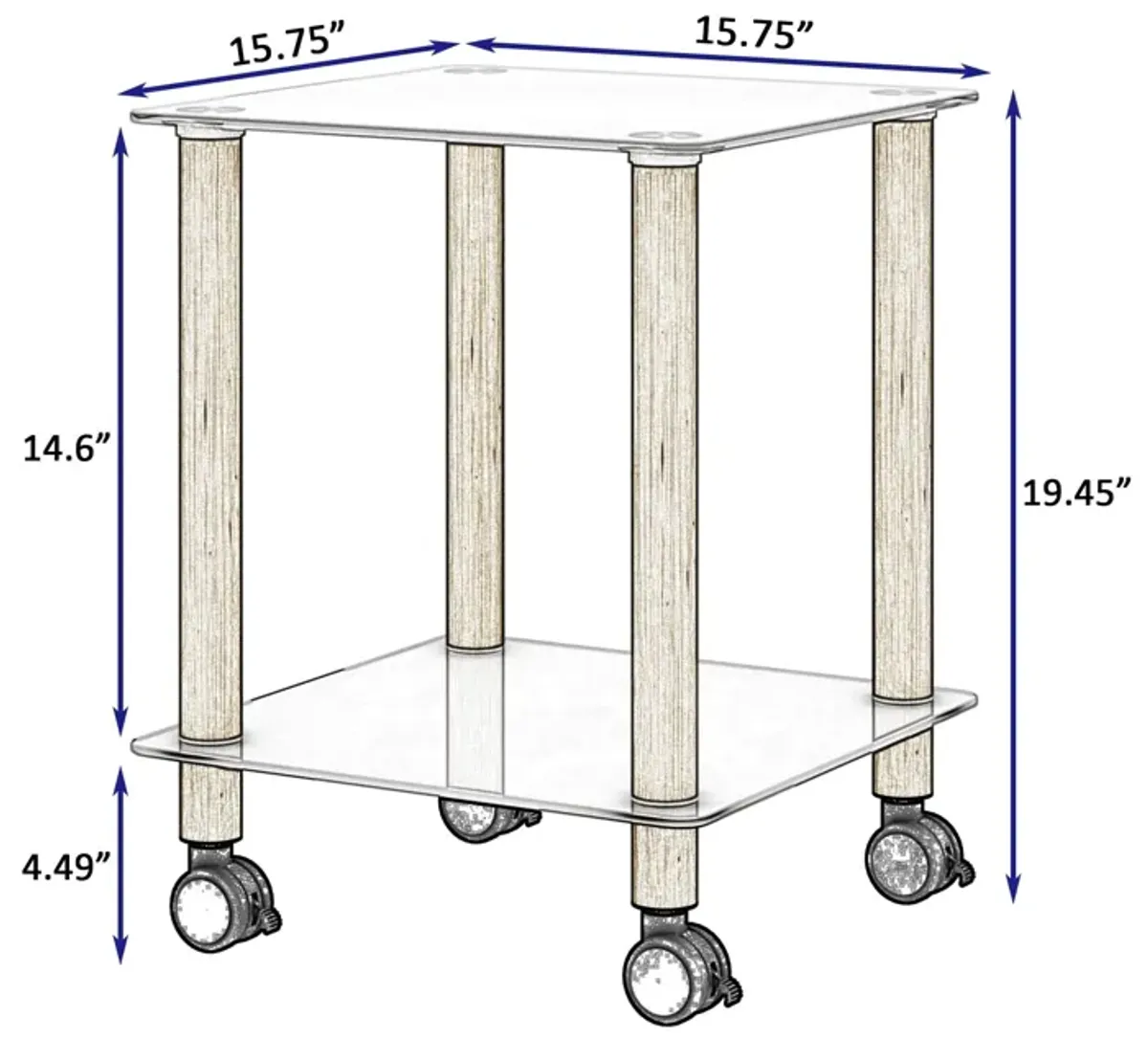 Side Table, 2 Tier Space End Table, Modern Night Stand, Sofa Table, Side Table With Storage Shelve