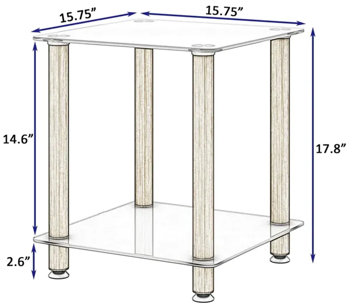 Side Table, 2 Tier Space End Table, Modern Night Stand, Sofa Table, Side Table With Storage Shelve