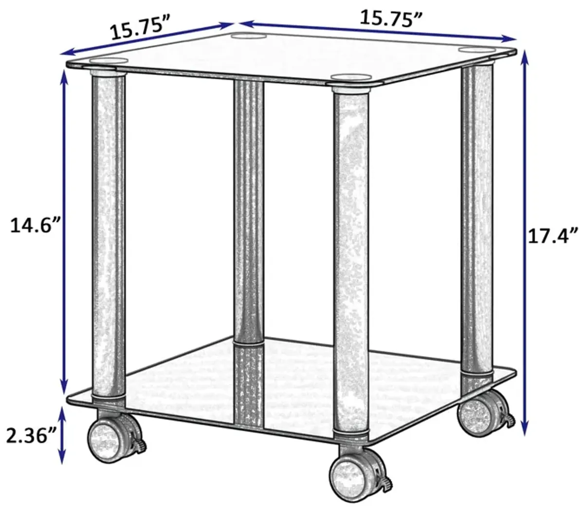 Side Table, 2 Tier Space End Table, Modern Night Stand, Sofa Table, Side Table With Storage Shelve