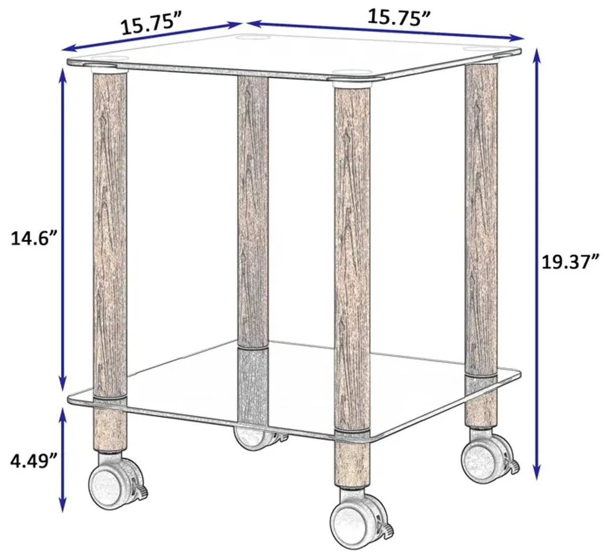 Side Table, 2 Tier Space End Table, Modern Night Stand, Sofa Table, Side Table With Storage Shelve