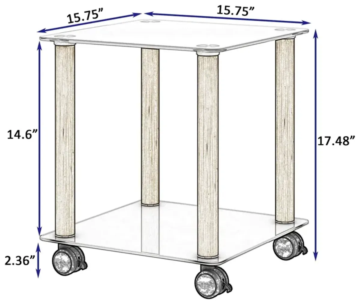 Side Table, 2 Tier Space End Table, Modern Night Stand, Sofa Table, Side Table With Storage Shelve