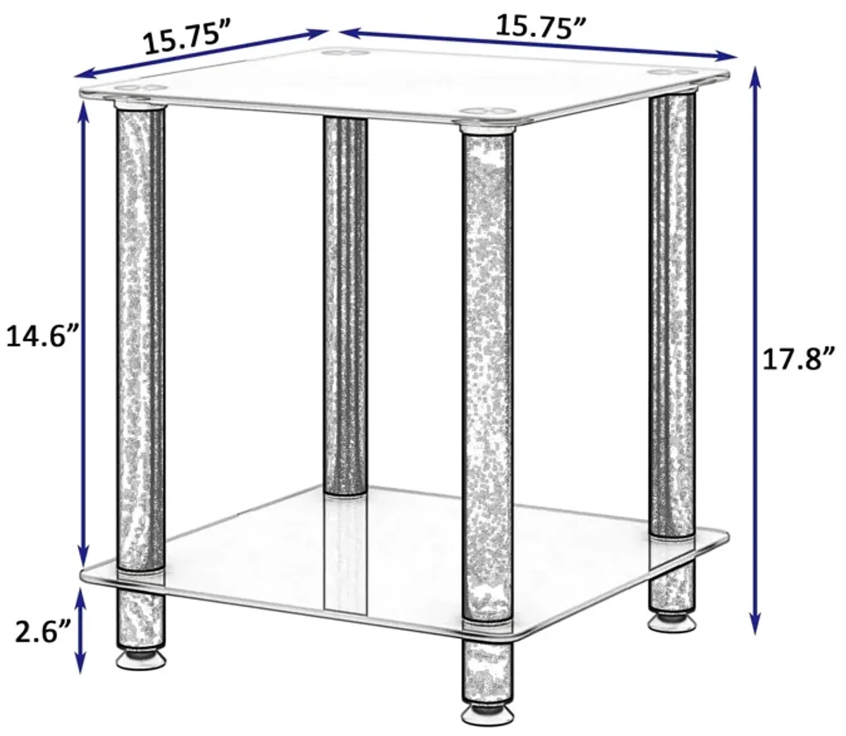 Side Table, 2 Tier Space End Table, Modern Night Stand, Sofa Table, Side Table With Storage Shelve