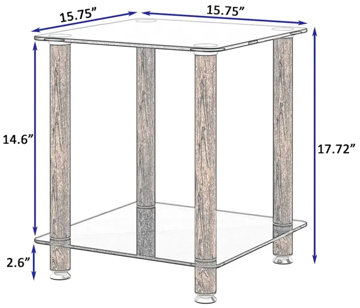 Side Table, 2 Tier Space End Table, Modern Night Stand, Sofa Table, Side Table With Storage Shelve