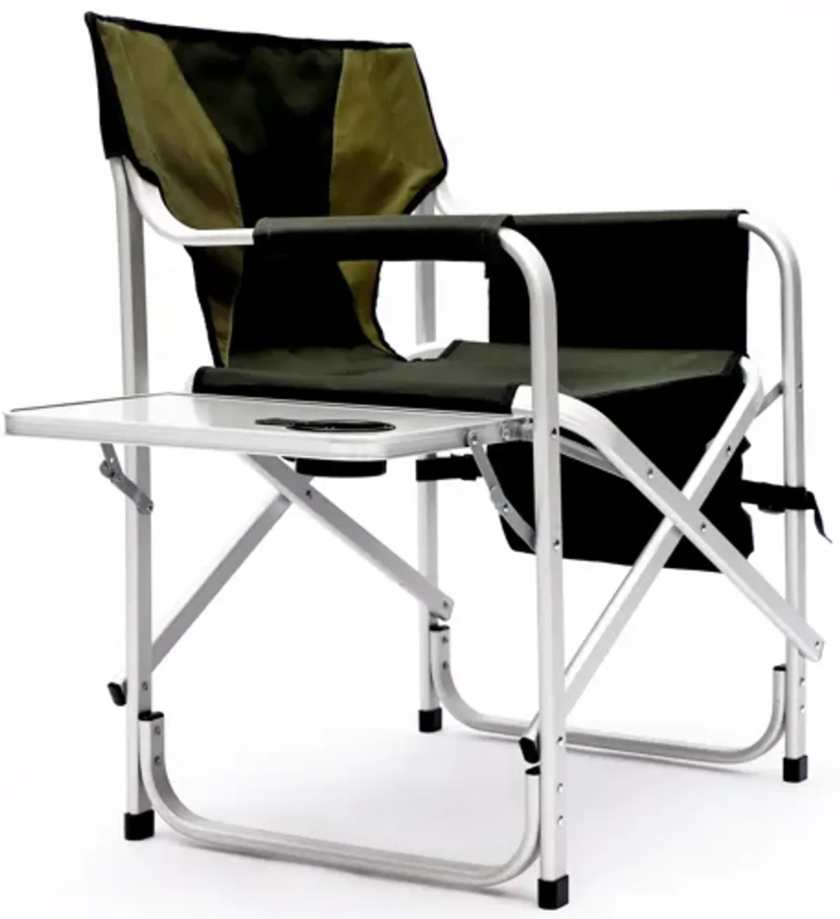 Padded Folding Outdoor Chair With Side Table And Storage Pockets, Lightweight Oversized Directors Chair For Indoor, Outdoor Camping, Picnics And Fishing