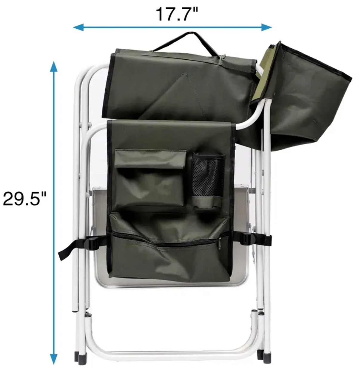 Padded Folding Outdoor Chair With Side Table And Storage Pockets, Lightweight Oversized Directors Chair For Indoor, Outdoor Camping, Picnics And Fishing