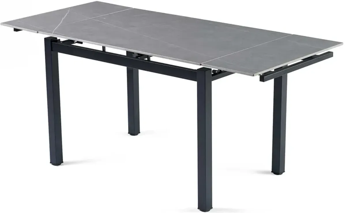 Ceramic Modern Rectangular Expandable Dining Room Table For Space-Saving Kitchen Small Space Table