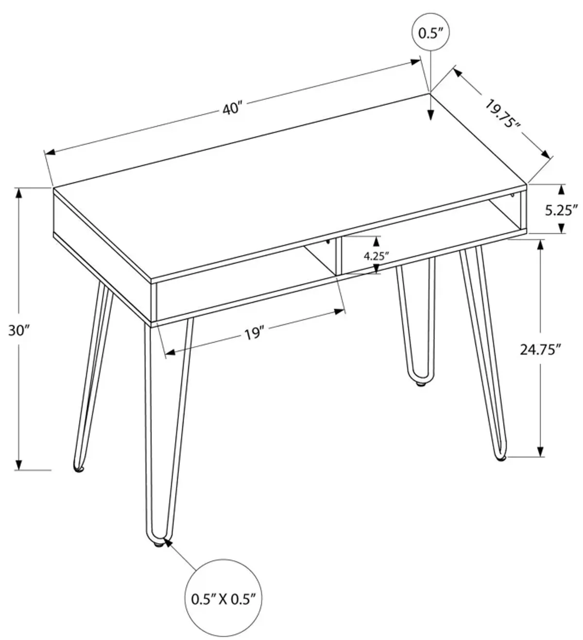 Computer Desk, Home Office, Laptop, Left And Right Set-Up, Storage Drawers, Work, Contemporary, Modern