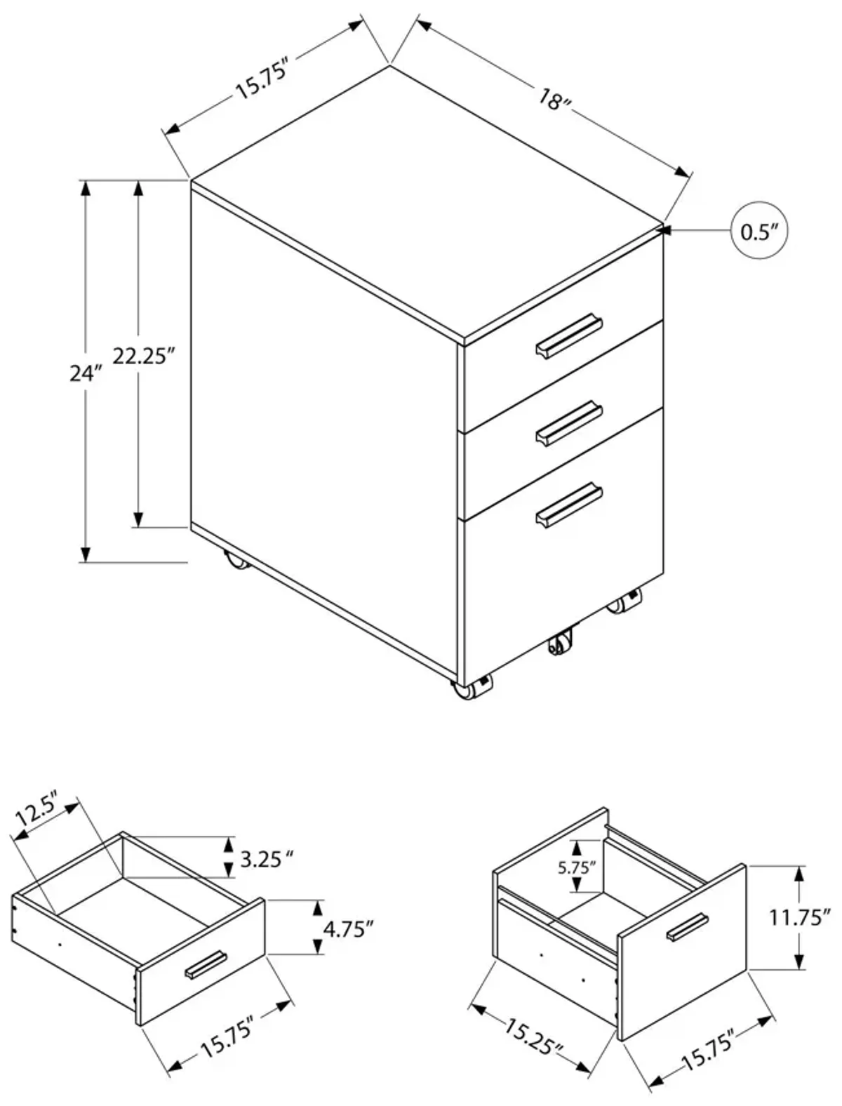 File Cabinet, Rolling Mobile, Storage Drawers, Printer Stand, Office, Work, Contemporary, Modern