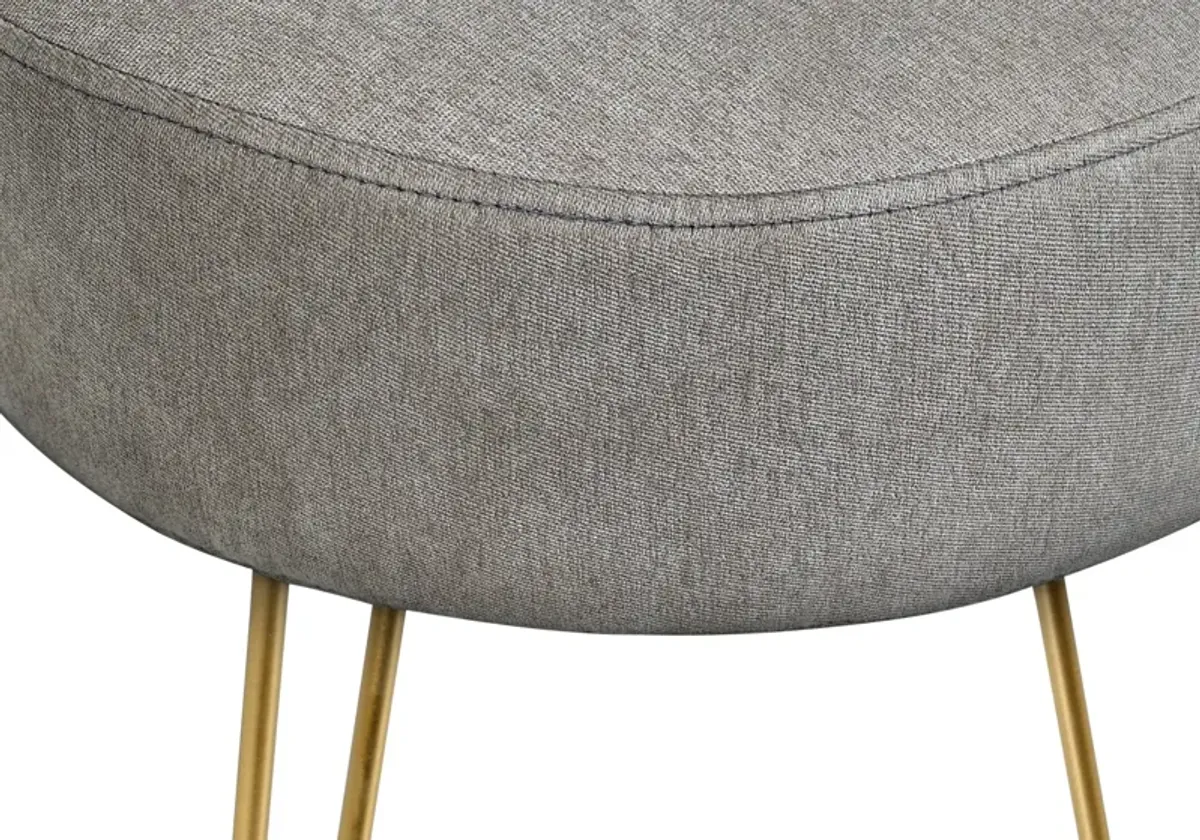 Ottoman, Pouf, Footrest, Foot Stool, Round Gold Metal Legs, Contemporary, Modern