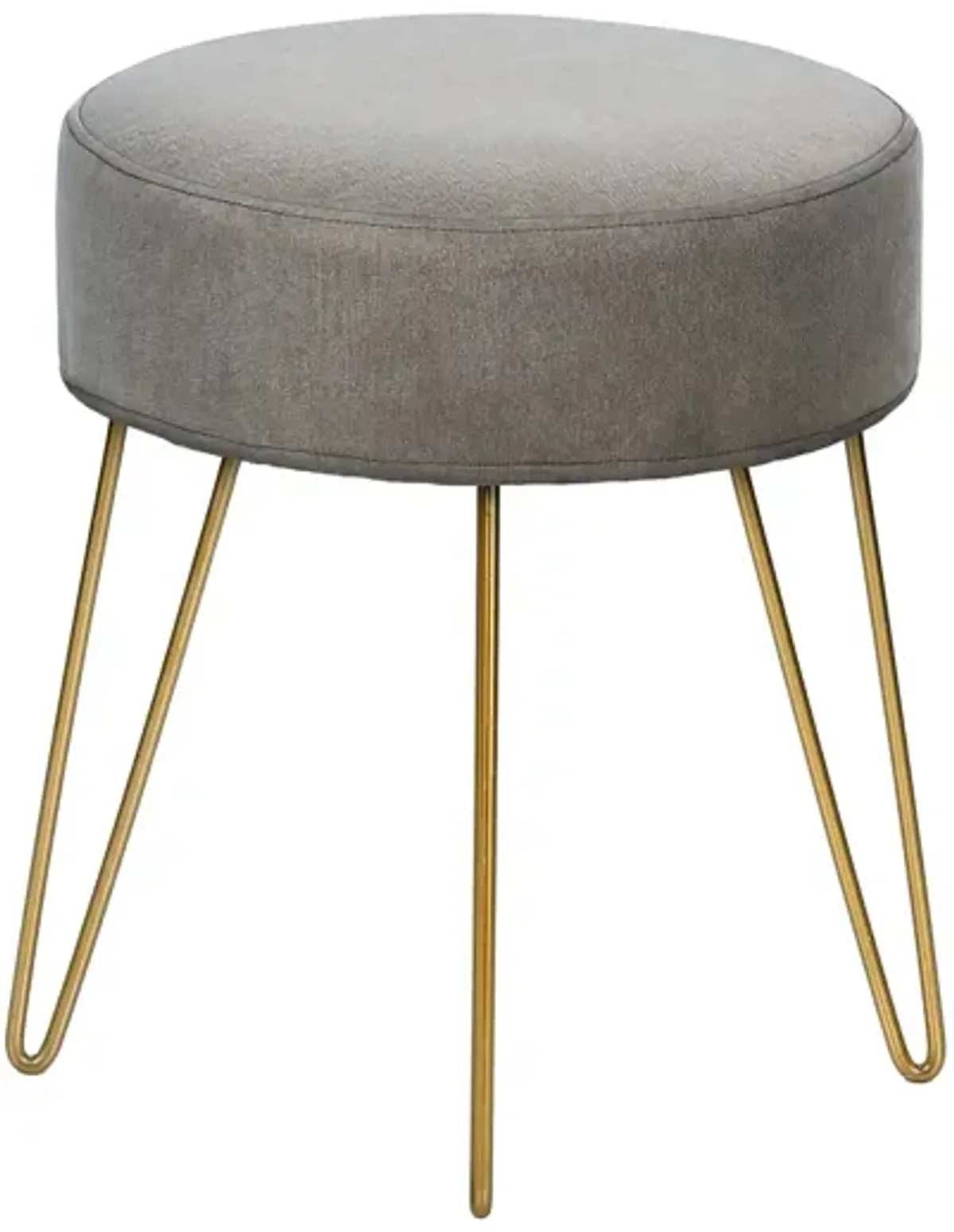 Ottoman, Pouf, Footrest, Foot Stool, Round Gold Metal Legs, Contemporary, Modern