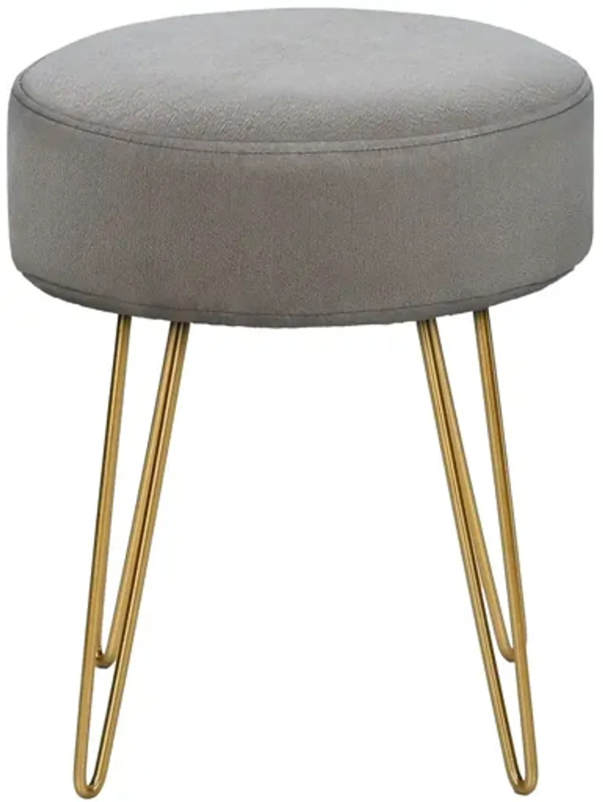 Ottoman, Pouf, Footrest, Foot Stool, Round Gold Metal Legs, Contemporary, Modern