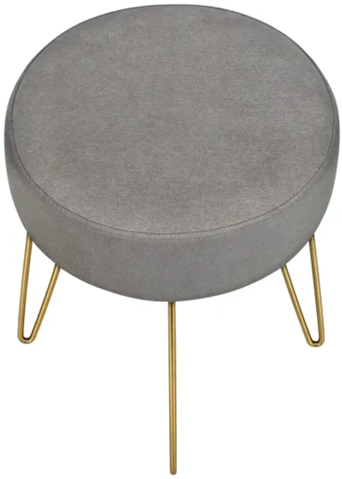 Ottoman, Pouf, Footrest, Foot Stool, Round Gold Metal Legs, Contemporary, Modern