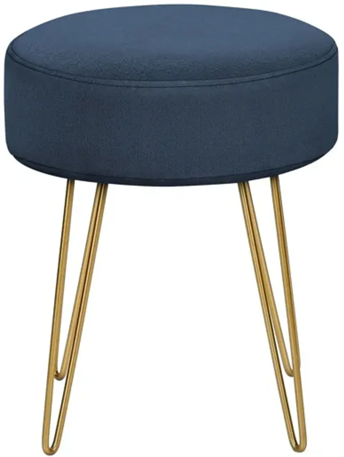 Ottoman, Pouf, Footrest, Foot Stool, Round Gold Metal Legs, Contemporary, Modern