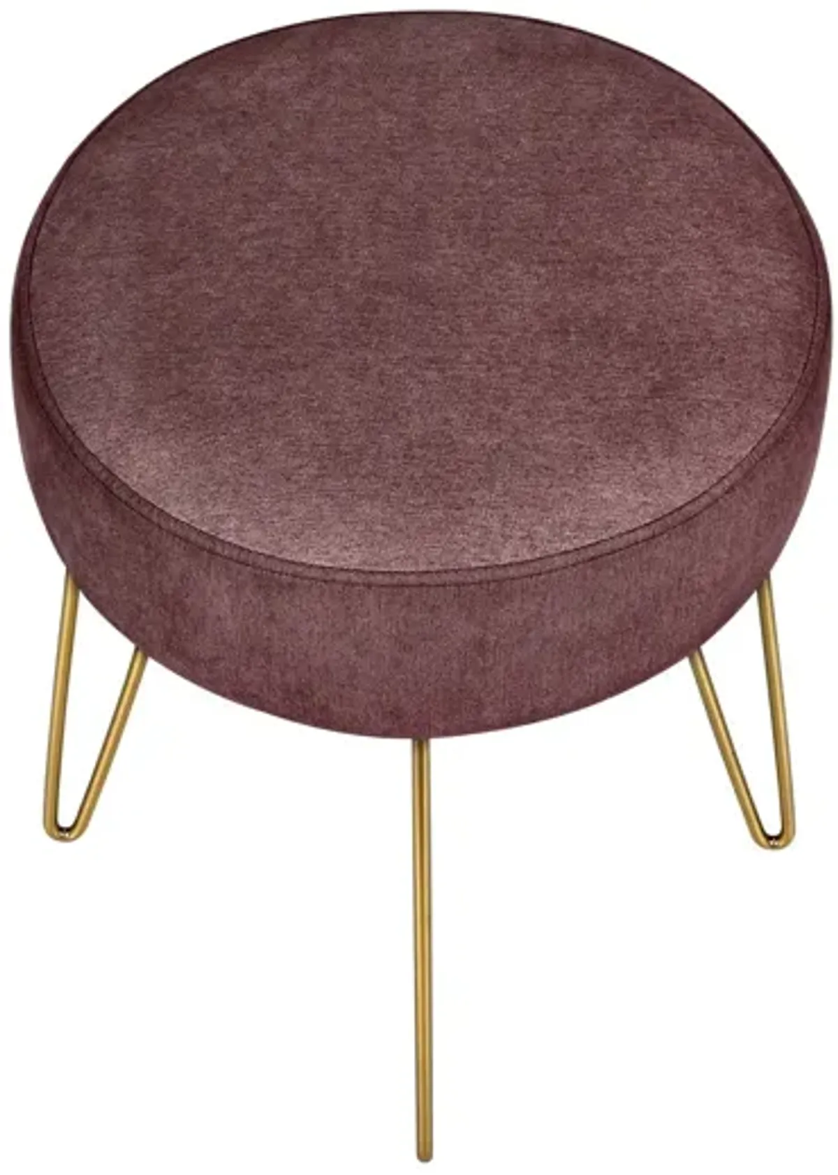 Ottoman, Pouf, Footrest, Foot Stool, Round Gold Metal Legs, Contemporary, Modern