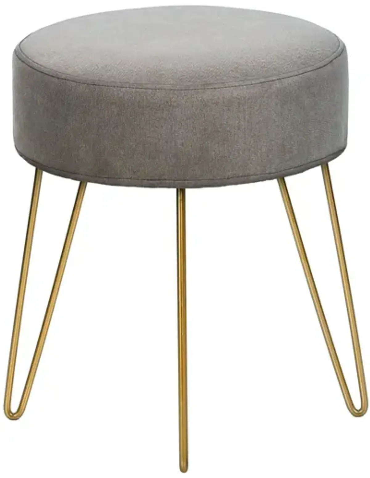 Ottoman, Pouf, Footrest, Foot Stool, Round Gold Metal Legs, Contemporary, Modern