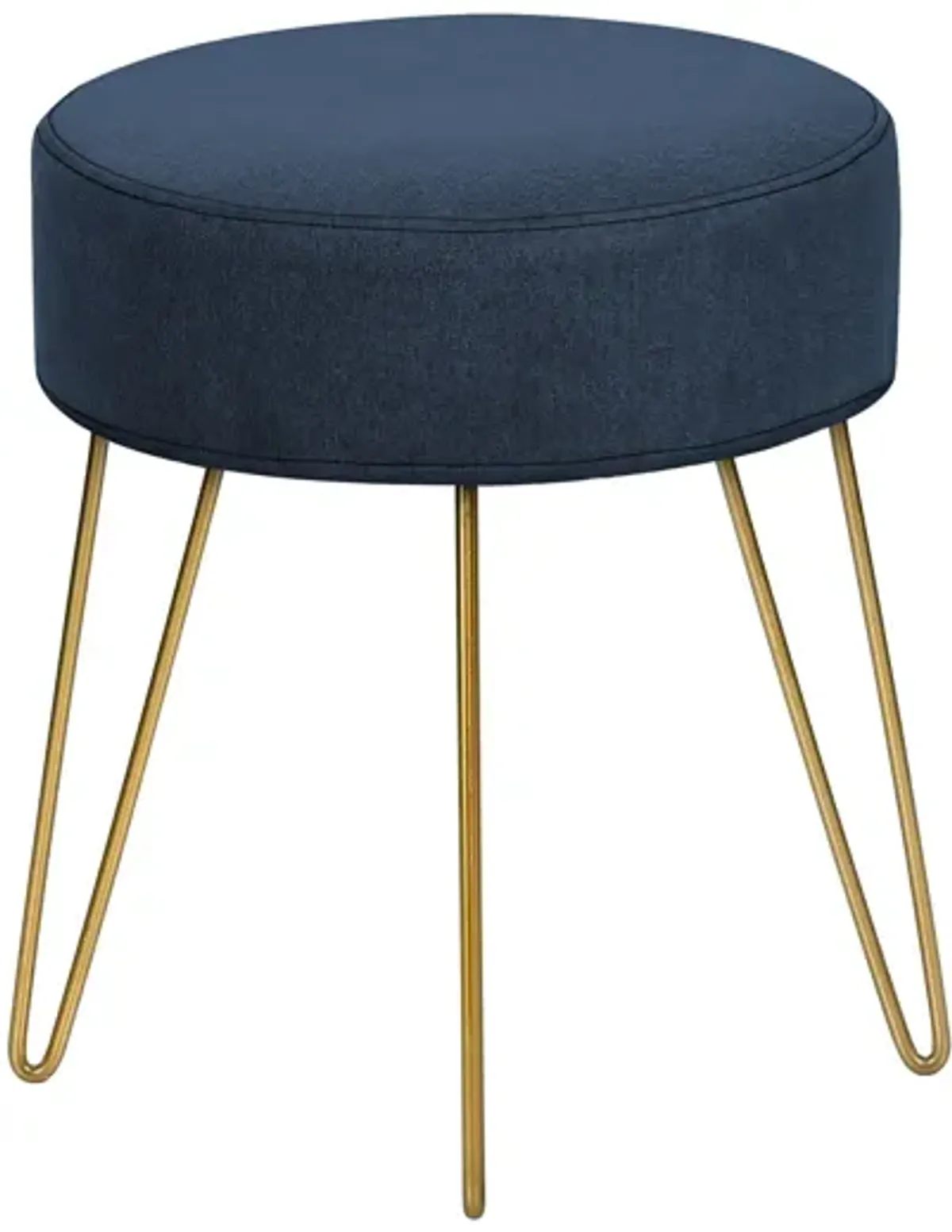 Ottoman, Pouf, Footrest, Foot Stool, Round Gold Metal Legs, Contemporary, Modern