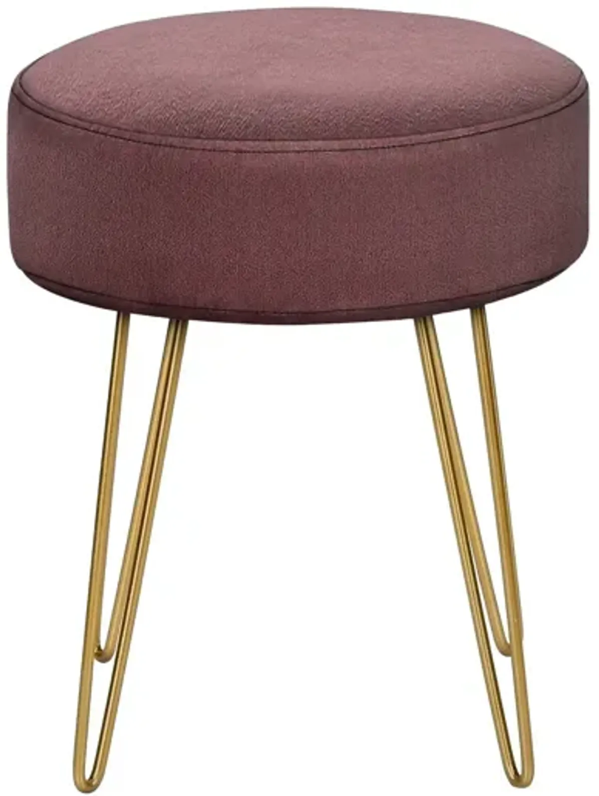 Ottoman, Pouf, Footrest, Foot Stool, Round Gold Metal Legs, Contemporary, Modern