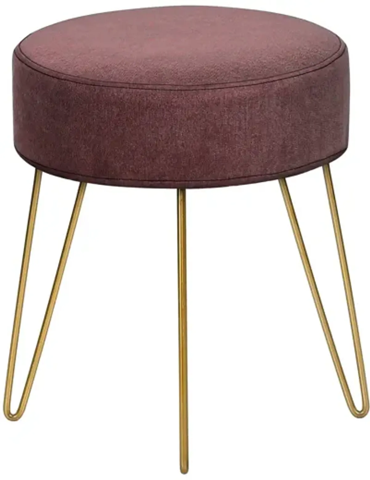 Ottoman, Pouf, Footrest, Foot Stool, Round Gold Metal Legs, Contemporary, Modern