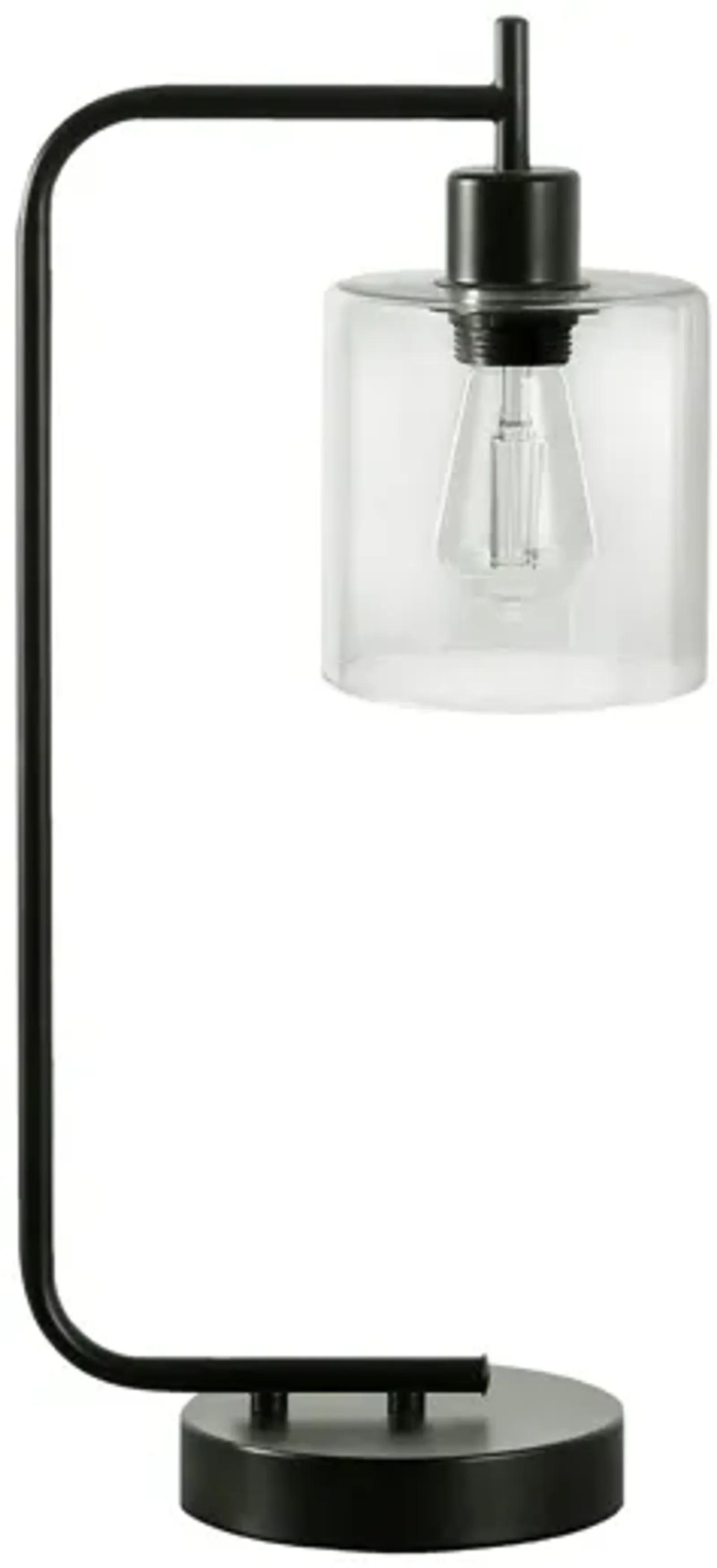 Lighting, Table Lamp, USB Port Included, Glass Shade, Modern - Black