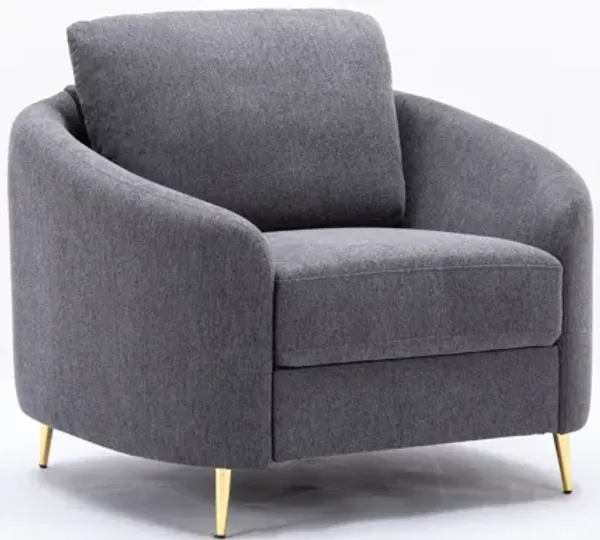 Yuina - Linen Chair - Gray