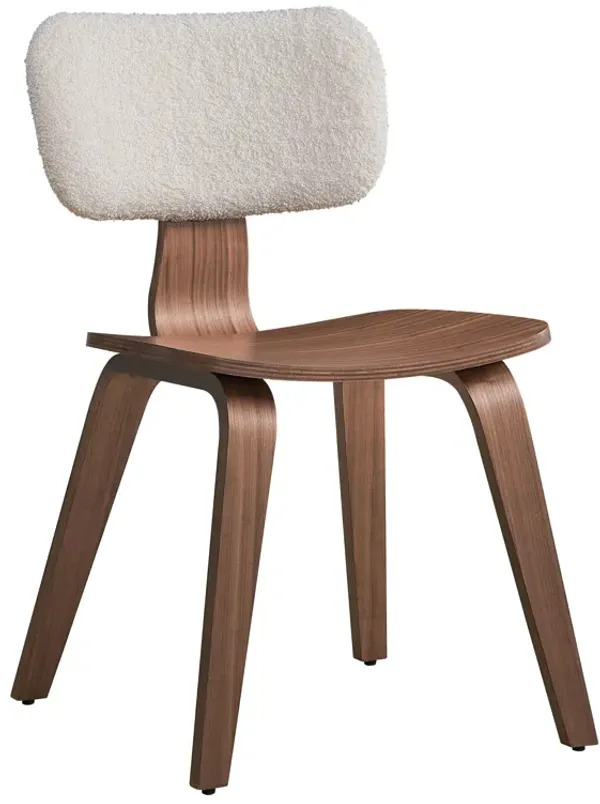 Casson - Boucle 7 Walnut Side Chair (Set of 2) - White / Walnut