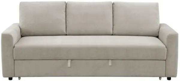Leira - Linen Pull Out Sleeper Sofa - Beige