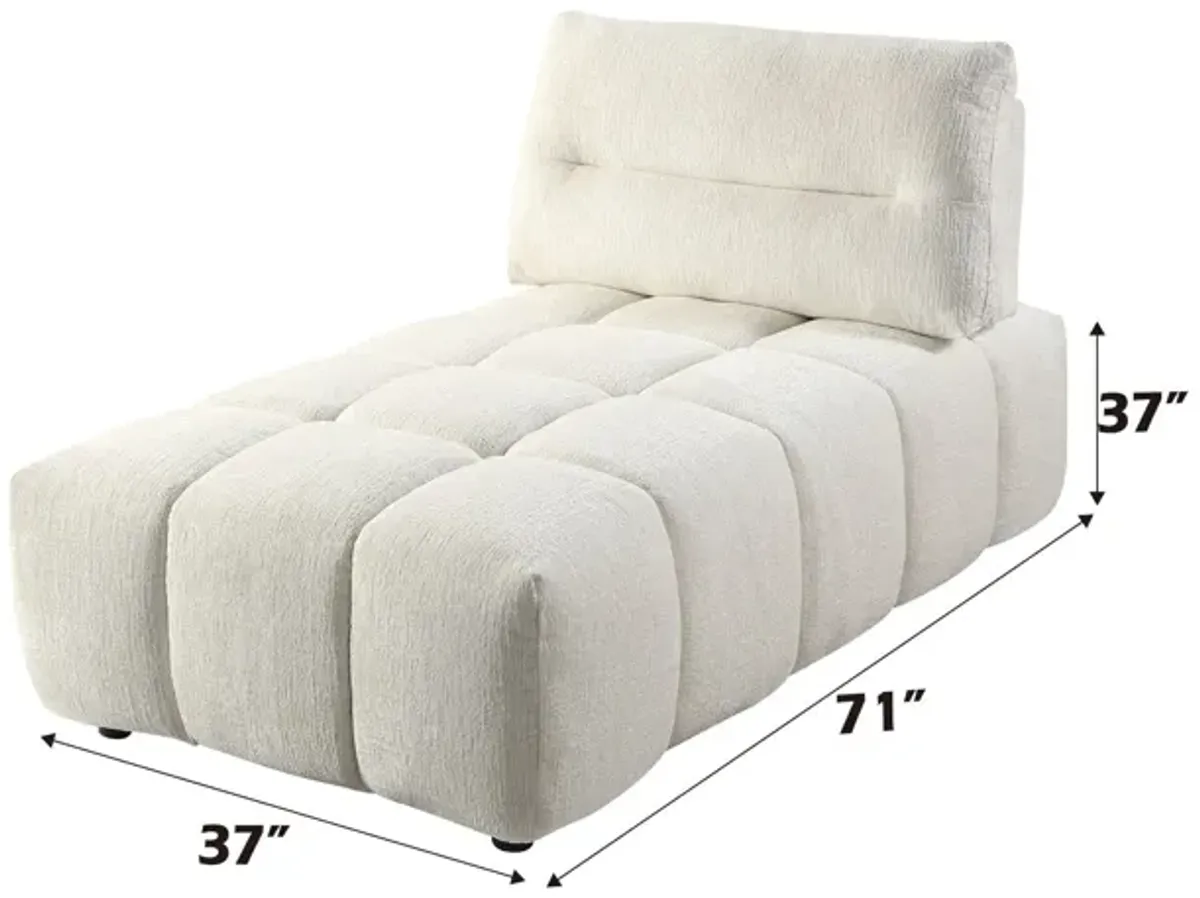 Loanna - Linen Modular Sectional With Chaise And Ottoman - Beige