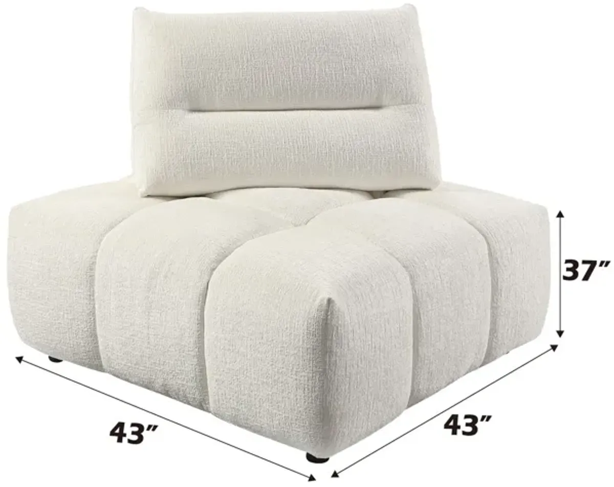 Loanna - Linen Modular Sectional With Chaise And Ottoman - Beige