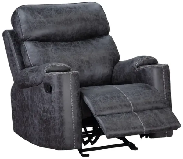 Hirah - Microfiber Manual Recliner Chair With Cupholder Function - Dark Gray