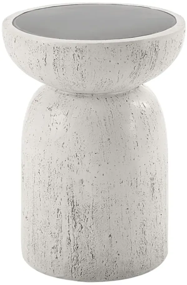 Dylana - Natural Fiber Concrete Accent Table - Gray