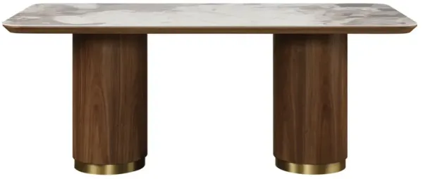 Willene - Ceramic Top Dining Table - Walnut